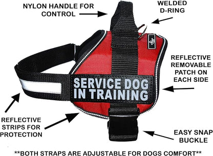Doggie Stylz Service Dog in Training Harness with Removable Saddle Bag Backpack Harness Carrier Traveling Bag. 2 Patches. Please Measure Dog Before Ordering