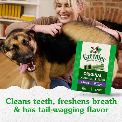 Greenies Original Large Dental Dog Treats, 27 oz. Pack (17 Treats)