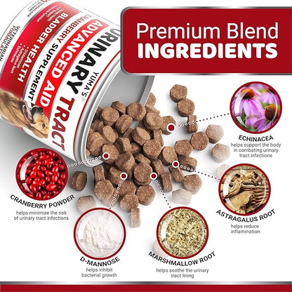 Dog UTI Treatment - 170 Treats - Cranberry Supplement for Dogs - Bladder Control - Urinary Tract Infection Treatment - UTI Medicine Multivitamin - Vitamins and Supplements - Made in USA