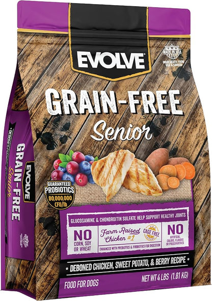 Evolve Grain Free Deboned Chicken, Sweet Potato and Berry Senior Recipe, 4lb