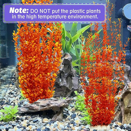 Hamiledyi Aquarium Plastic Plants Aquarium Decor Artificial Fish Tank Plants,Tall Fish Tank Decorations, Extra Large Aquarium Plant 23.6-inch Tall,2PCSï¼_range Style Aï¼