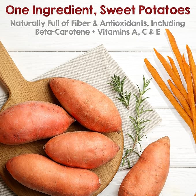 Riley's Slims Dried Sweet Potato Dog Treats - Dehydrated Chews for Dogs - Single Ingredient USA Sourced Made in The USA - 7.5 oz