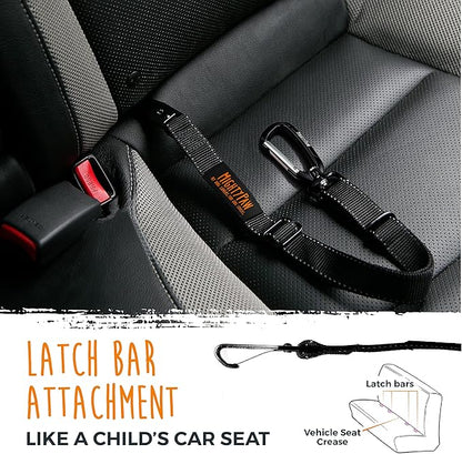 Mighty Paw Dog Seat Belt - Latch Bar Attachment Like A Child's Car Seat - Strong and Durable with 850+ LBS Force Tension - All Metal for Strength and Durability - Keeps Your Dog Restrained and Calm
