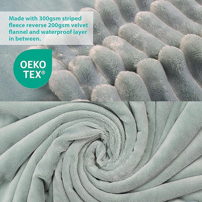 Waterproof Dog Blanket, Soft Fleece Blanket for Couch Protector, Reversible Pet Blankets Furniture Protector Cover for Small Medium Large Dogs Cats (Green, 60"x80")