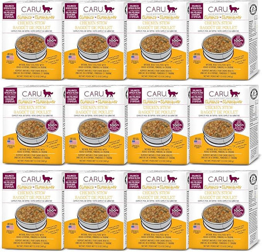 Caru Classics Chicken Stew for Dogs, Natural Adult Wet Dog Food With Added Vitamins & Minerals, Free From Grain, Wheat And Gluten (Case of 12)