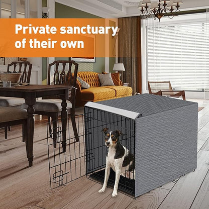 42 Inch Dog Crate Cover for Wire Cages Indoor Breathable Polyester Pet Kennel Cover Machine Wash & Dry Lagre XL (Cover Only)