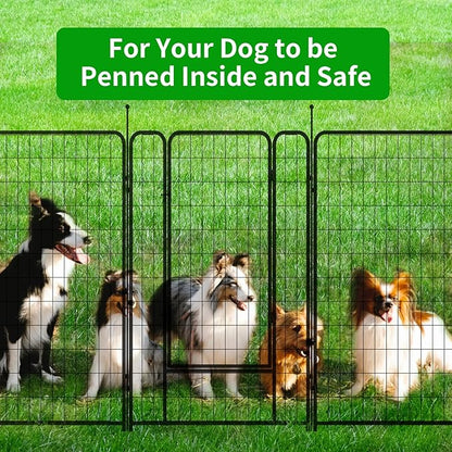 Dog Playpen Outdoor 16 Panels Heavy Duty Dog Pen 26" W_50" H Anti-Rust Exercise Fence with Doors for Large/Medium Pet Play for RV Camping Yard