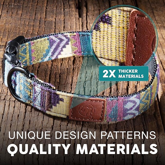 Embark Urban Dog Collar  Dog Collar Stylish & Durable Nylon Dog Collar for Large Dogs, Small Dogs & Medium Dogs.Comfortable Pet Collar Strong Buckles for Any Size Breed (Azure, Large)