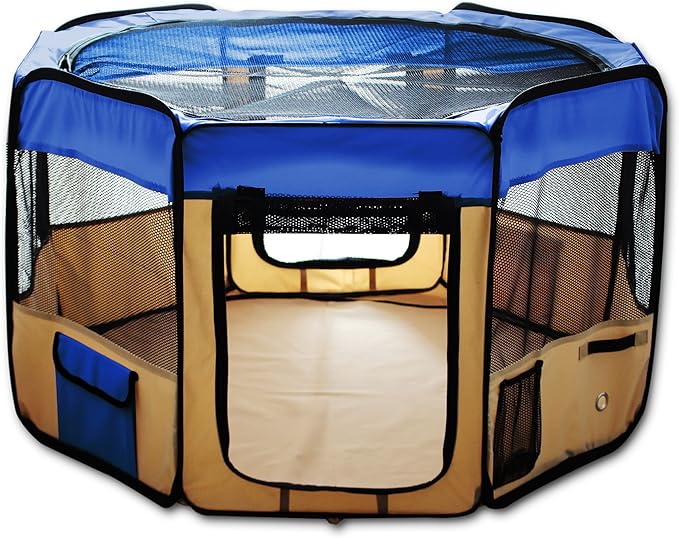 (ESK48-Blue) Pet Exercise Pen Kennel, 48 Inch, Blue