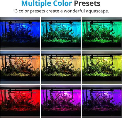 NICREW LED Aquarium Light, 23 Inches Submersible Fish Tank Light, Waterproof Underwater Light with Multicolor Option