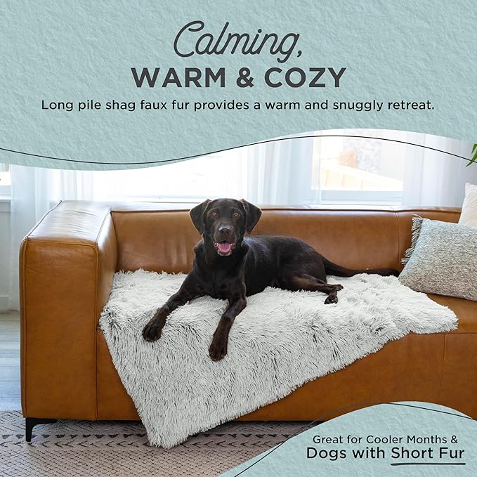 Best Friends by Sheri Calming Shag Dog Blanket, Frost Gray, 40" x 50"