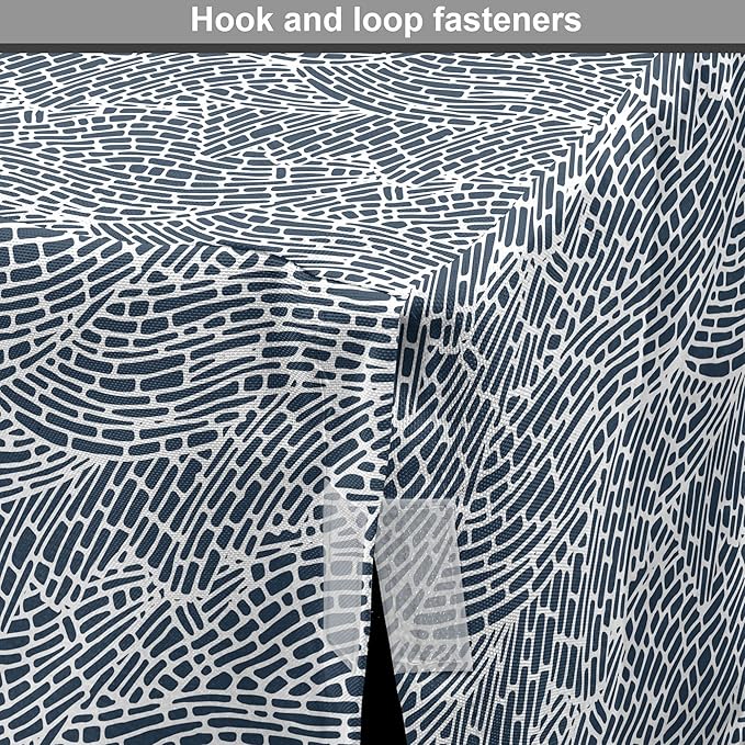 Ambesonne Abstract Dog Crate Cover, Monochromatic Design Mosaic Look Artistica Ocean Waves Repetition, Easy to Use Pet Kennel Cover for Medium Large Dogs, 42 Inch, Dark Slate Blue White