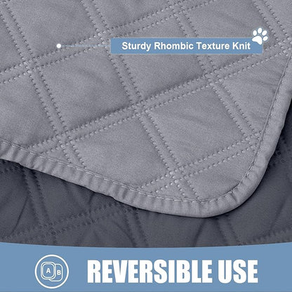 Smiry Waterproof Dog Blanket, Reversible Dog Bed Cover Pet Blanket, Soft Couch Cover for Dogs Washable, Bed Couch Sofa Furniture Protector for Puppy Cat Kids (30"x70", Grey/Dark Grey)