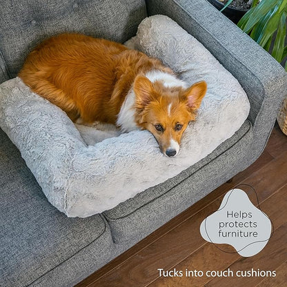 Best Friends by Sheri Calming Blanket with Bolster Dog Blanket, Gray, Medium