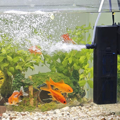 Aquarium Filter Water Flow Adjustable for 55-200 Gallon Fish Turtle Tank 400GPH Biochemical Filtration 4in1 Submersible Internal Powerful Pumps & Filters Keep Freshwater Saltwater Crystal Clear Large