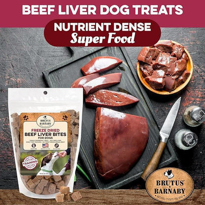Freeze Dried Dog Treats, Beef Liver - All Natural - Healthy, Grain Free, Single Ingredient Dog Treat Liver Treats for Dogs - Beef Liver Dog Treats That Are Small Bites Perfect For Dog Training Treats