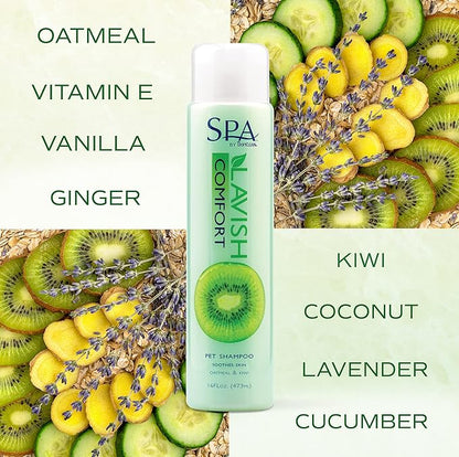 TropiClean SPA Lavish Dog Shampoo | Calming Deodorizing Dog Shampoo | Naturally Derived Salon Grade Ingredients | Made in the USA | 16oz