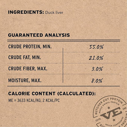 Vital Essentials Duck Liver Cat Treats, 0.9 oz | Freeze-Dried Raw | Single Ingredient | Grain Free, Gluten Free, Filler Free