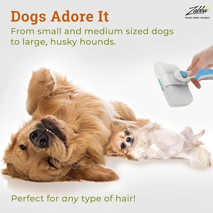 Self Cleaning Dog Brush for Shedding Slicker Brush Cat Long Haired Pet Brush Grooming Deshedding Supplies - Small Pets White