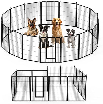 Dog Playpen 40 Inch 16 Panels, Ideal Dog Fence for Small/Medium/Large Dogs Indoor & Outdoor Bliss, Perfect Dog Pen for Camping, Yard, RV, Garden Fence, Black