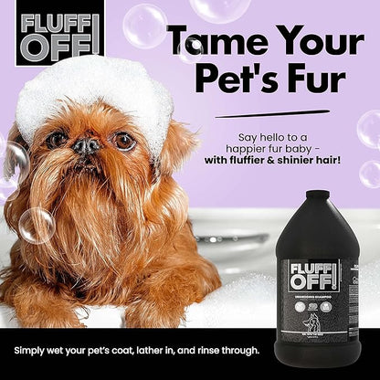 Fluff Off! by Girl With The Dogs, Natural Deshedding Dog & Cat Shampoo, 1 Gal, Made in USA, 8 Wks+