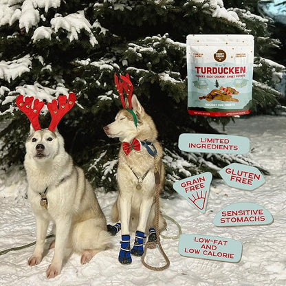 Smart Cookie Turducken Holiday Dog Treats - Turkey, Duck and Chicken Christmas Dog Treats - Healthy, All Natural, Grain Free, Human-Grade - Made in USA - 5oz (Pack of 3)