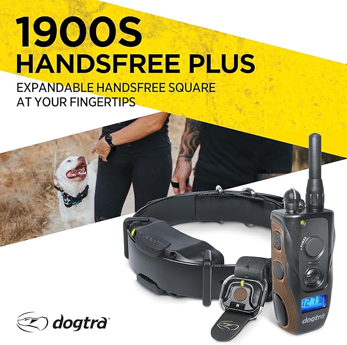 Dogtra 1900S HANDSFREE PLUS Dog Training Collar with Remote for Medium and Large Dogs - 3/4 Mile Range, Electric Dog collar, Waterproof, Vibrating, Rechargeable Correction Ecollar, 127 Training Levels