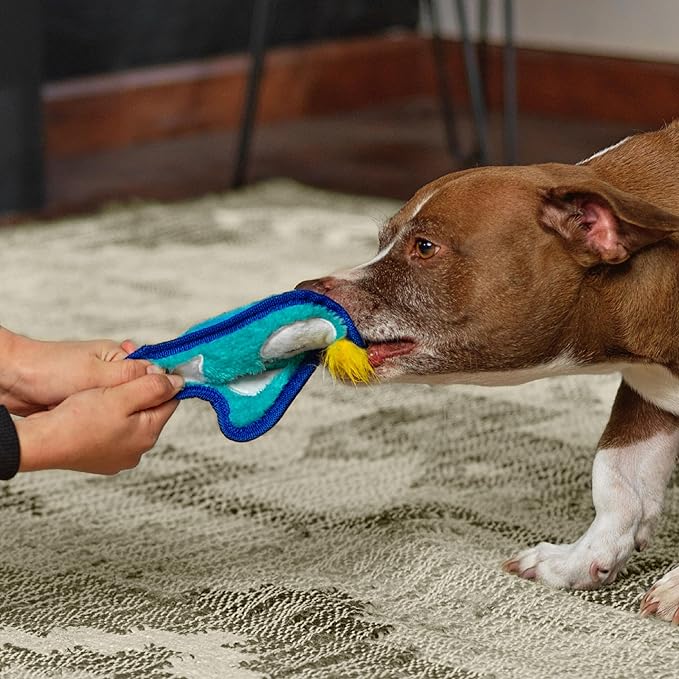 Outward Hound Durablez Minis Stuffing-Free Squeaky Plush Dog Toy for Puppies & Small Dogs - Interactive, Soft Yet Tough, No Mess, Jumbo Squeaker, Long-Lasting Play, Penguin