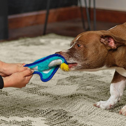 Outward Hound Durablez Minis Stuffing-Free Squeaky Plush Dog Toy for Puppies & Small Dogs - Interactive, Soft Yet Tough, No Mess, Jumbo Squeaker, Long-Lasting Play, Penguin