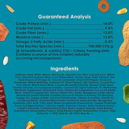 Kaytee Forti-Diet Pro Health+Safflower Nourish+Protect Parrot Food, Supports Breeding and Molting, Nutrition Backed by Science, Digestive and Brain Health, 4 pounds