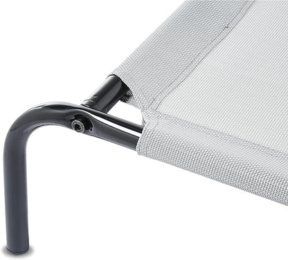 Amazon Basics Cooling Elevated Pet Bed, Small (36 x 22 x 7.5 Inches), Grey