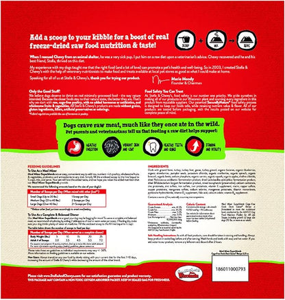 Stella & Chewy's Freeze-Dried Raw Cage-Free Duck Meal Mixer SuperBlends Grain-Free Dog Food Topper, 16 oz. bag, Freeze-Dried Raw Meal Mixer SuperBlends