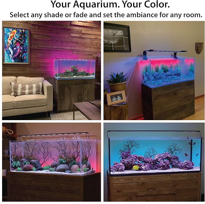CURRENT USA 36" Serene Aquarium LED Background Light Kit | Fish Tank Lighting Backdrop Decoration Black 3D 29, 30, 40, 50, 55, 65 Gallon Tank (3152)