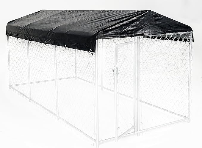 Dog Kennel Cover - WeatherGuard Large All Season Dog Run Cover & Roof - Perfect Fit for Lucky Dog 5ft. X 15ft. Outdoor Cages and Pens (5ft. X 15ft)