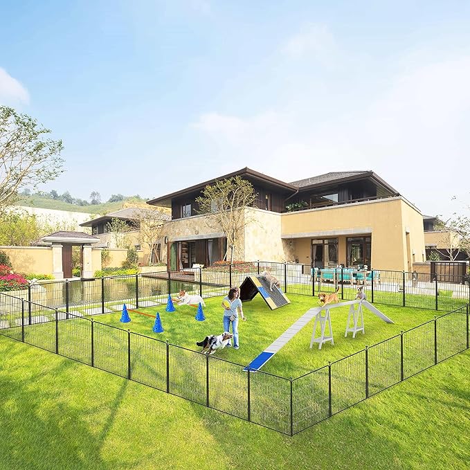 Dog Playpen 32" Height 24 Panels Portable Dog Fence Outdoor for Yard Puppy Playpen Indoor Dog Pen Outdoor for Medium/Small Dogs, Heavy Duty Pet Playpen Dog Kennel for RV, Camping, Yard