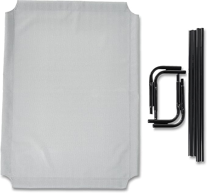 Amazon Basics Cooling Breathable Elevated Dog Bed with Metal Frame for Large Dogs, 51 x 31 x 8 Inch, Grey