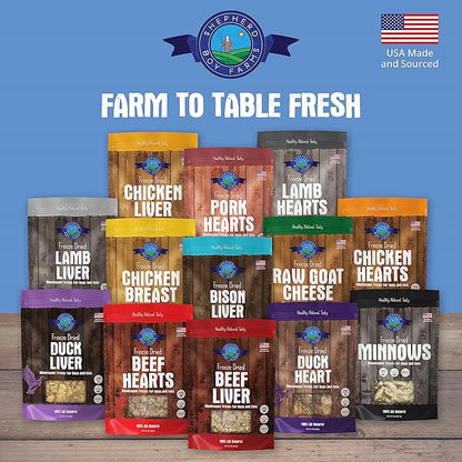 Freeze Dried Dog and Cat Treats, Lamb Heart, All Natural Single Ingredient Freeze-Dried Dog Treat & Dog Snacks, Made in USA, High Protein, Essential Nutrition of Raw Dog Food, 3oz