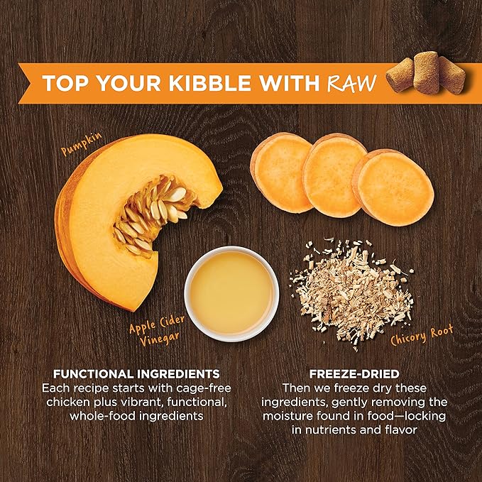 Instinct Raw Boost Mixers Freeze Dried Dog Food Toppers For Dry Food, Grain Free Dog Food Toppers with Chicken For Dogs - Gut Health, 5.5 oz