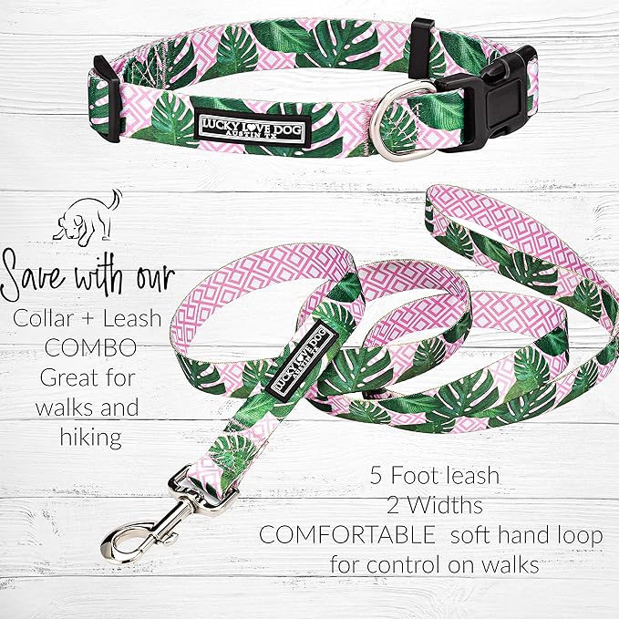 Lucky Love Dog Collars | Girl, boy Dog Collar for Small Medium Large Dogs - Comfortable, Soft, Cute - Laguna, Medium