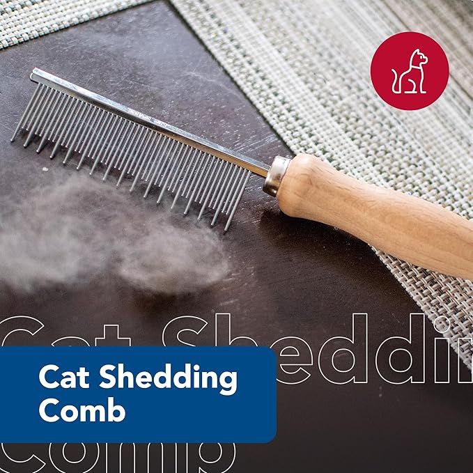 Coastal Pet Safari Cat Shedding Comb - Prevents Hairballs - Daily-Use Cat Deshedding Brush - for Cats with Short and Long Hair - One Size