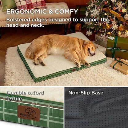 Bedsure XL Dog Bed for Large Dogs - Christmas Dog Bed, Orthopedic Waterproof Dog Beds with Removable Washable Cover